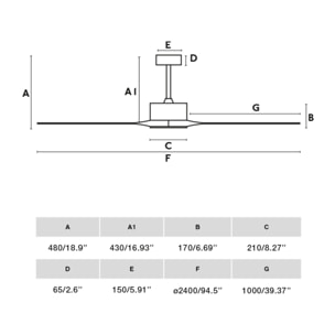 KAUAI XXL Ventilatore a soffitto marrone