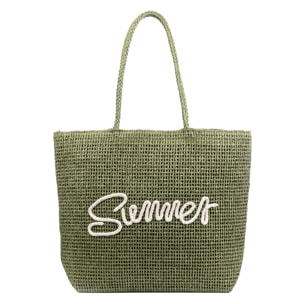 Bergeggi Bolso shopper Mujer. Fabricado en paja trenzada diseño "Summer"