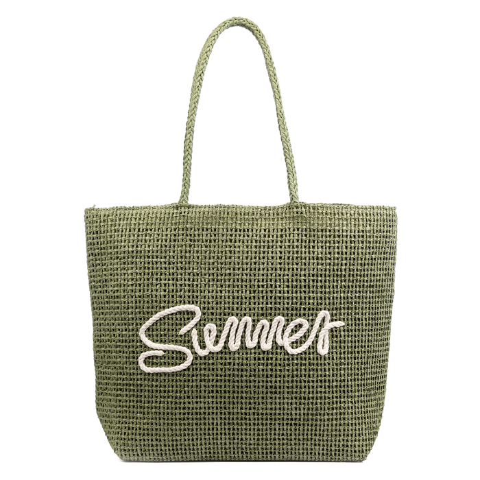 Bergeggi Bolso shopper Mujer. Fabricado en paja trenzada diseño "Summer"
