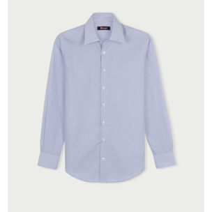 Camicia Uomo 1 Bottone Italiano Slim Cotone Riga Stretta Grigio/Bianco