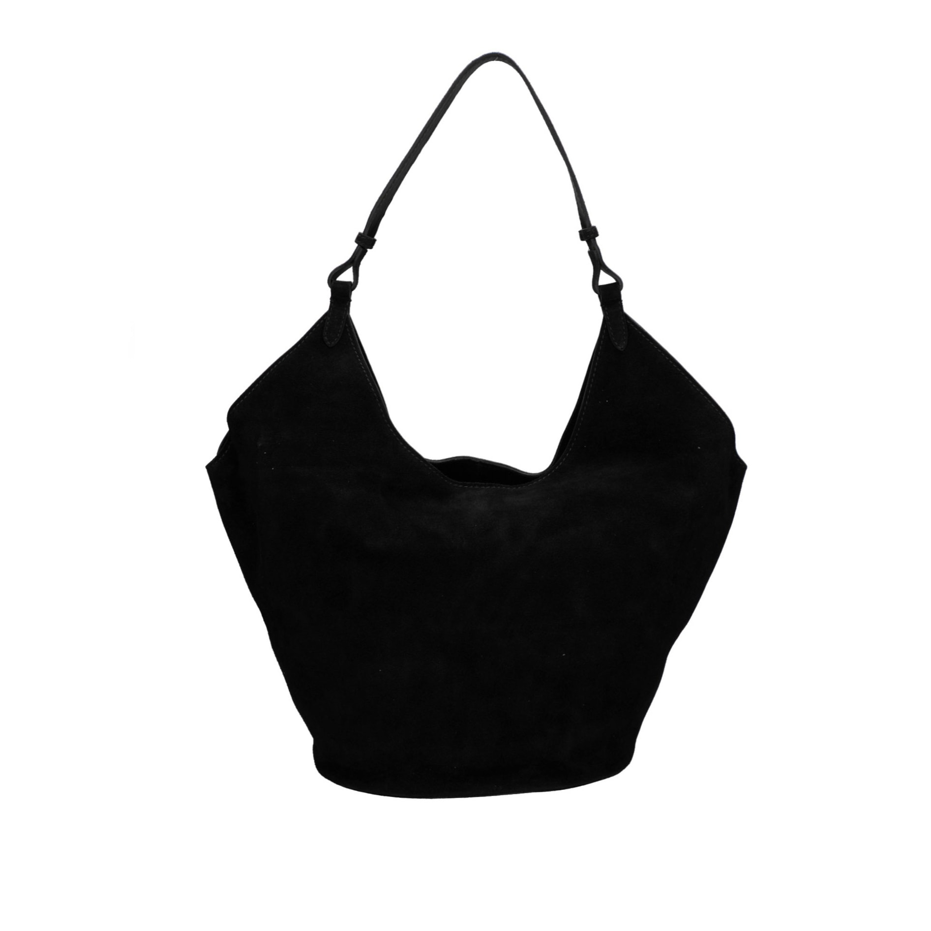 Borsa a spalla da donna - Modello Lisboa - Pelle Scamosciata - 27.0 x 38.0 x 21.5 cm