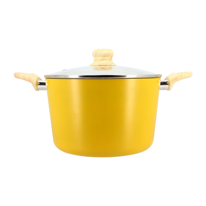 Faitout en aluminium 24cm jaune - compatible induction COLORAMA