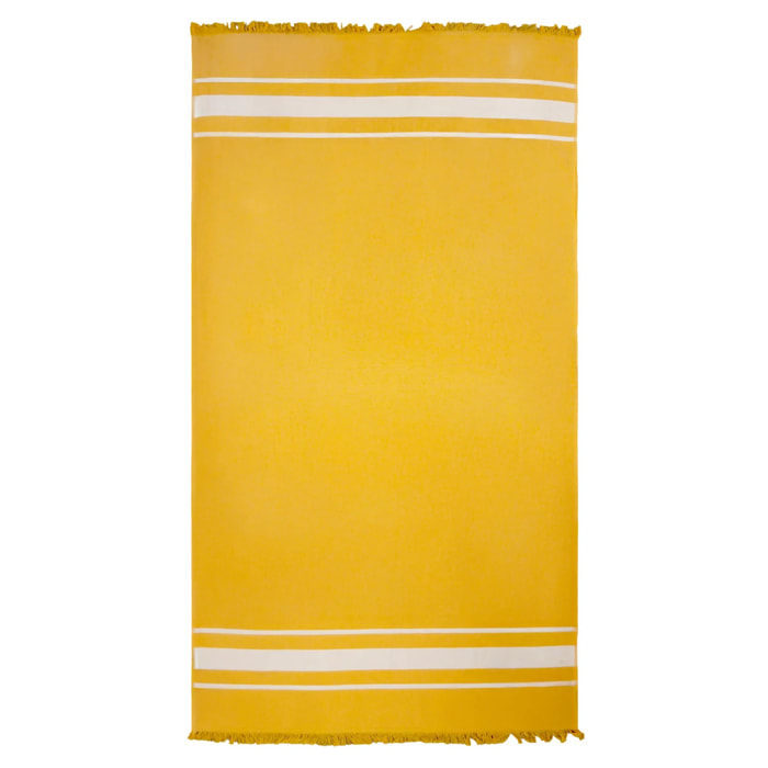 Fouta doublée éponge L - Caraibes Tournesol - 340g/m²