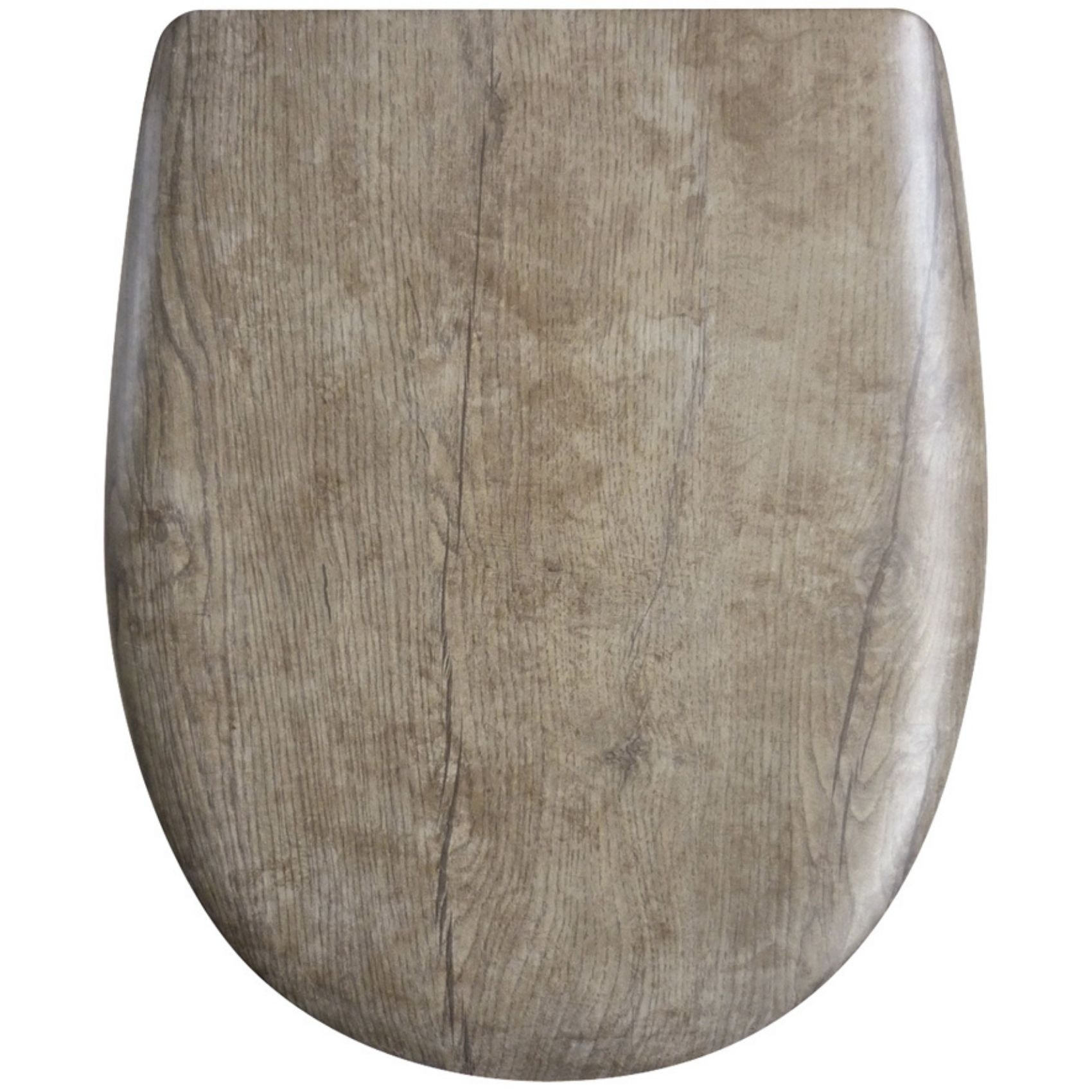 Abattant easy clip avec descente en chêne vieilli mat - Marron Foncé