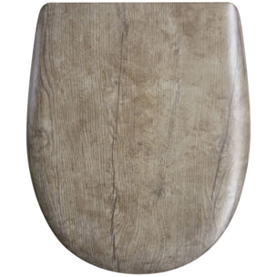 Abattant easy clip avec descente en chêne vieilli mat - Marron Foncé