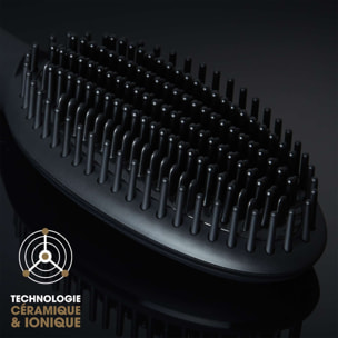 Coffret brosse lissante ghd glide, sa brosse à cheveux et sa pochette thermorésistante