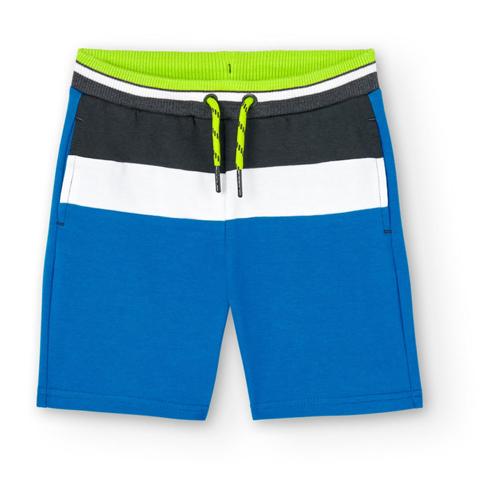 Bermuda deportiva en azul con cintura elástica