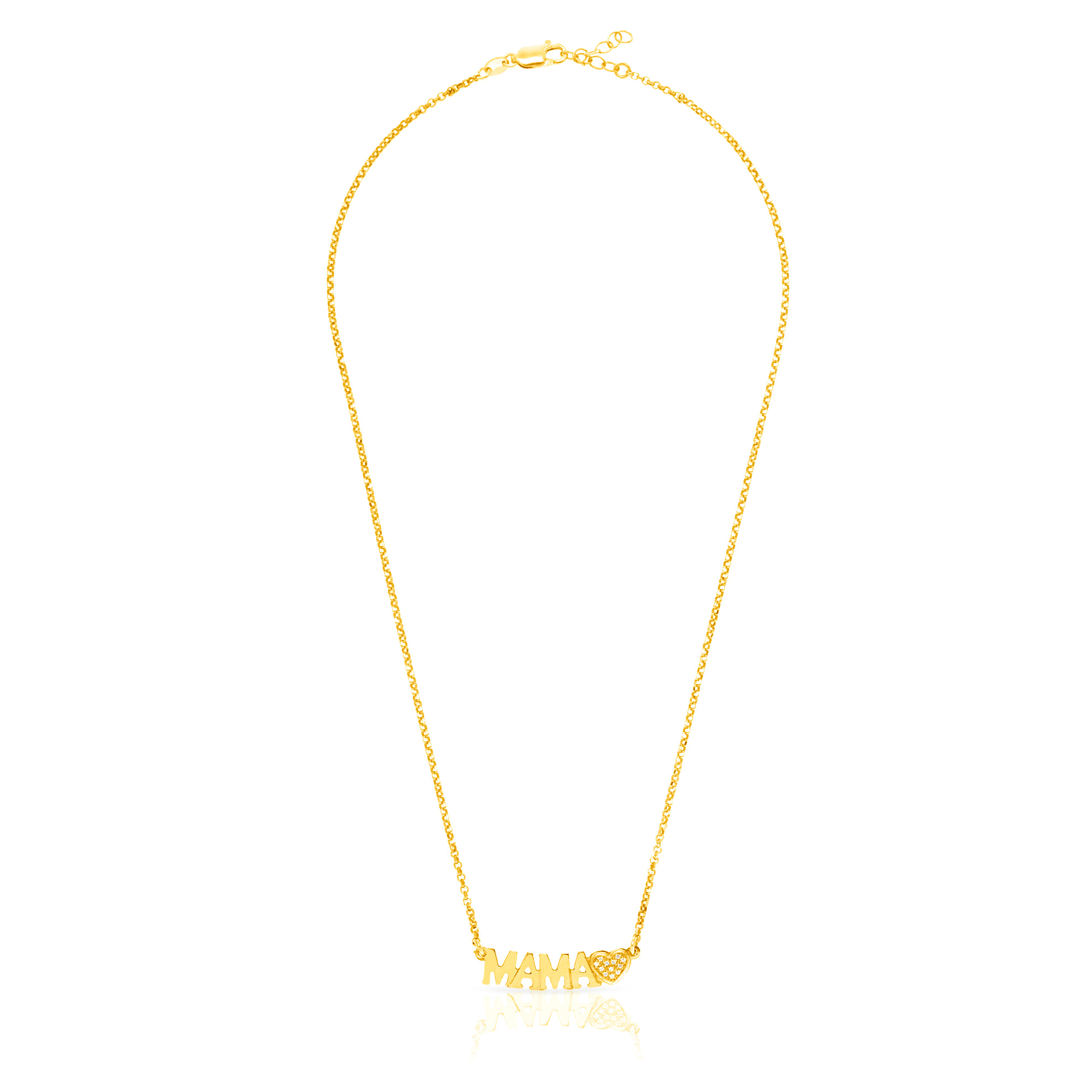 Collar de Plata de Ley 925 con inserción de colgante MAMA+ Circonita