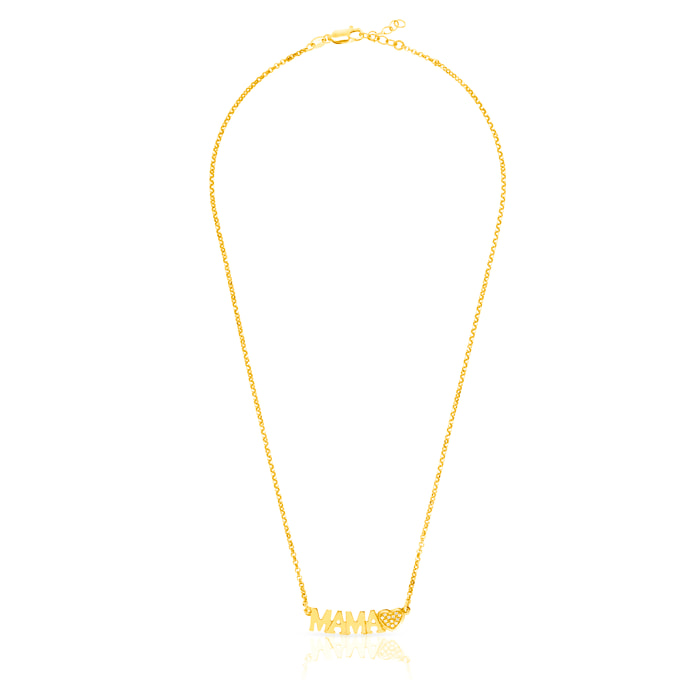 Collar de Plata de Ley 925 con inserción de colgante MAMA+ Circonita