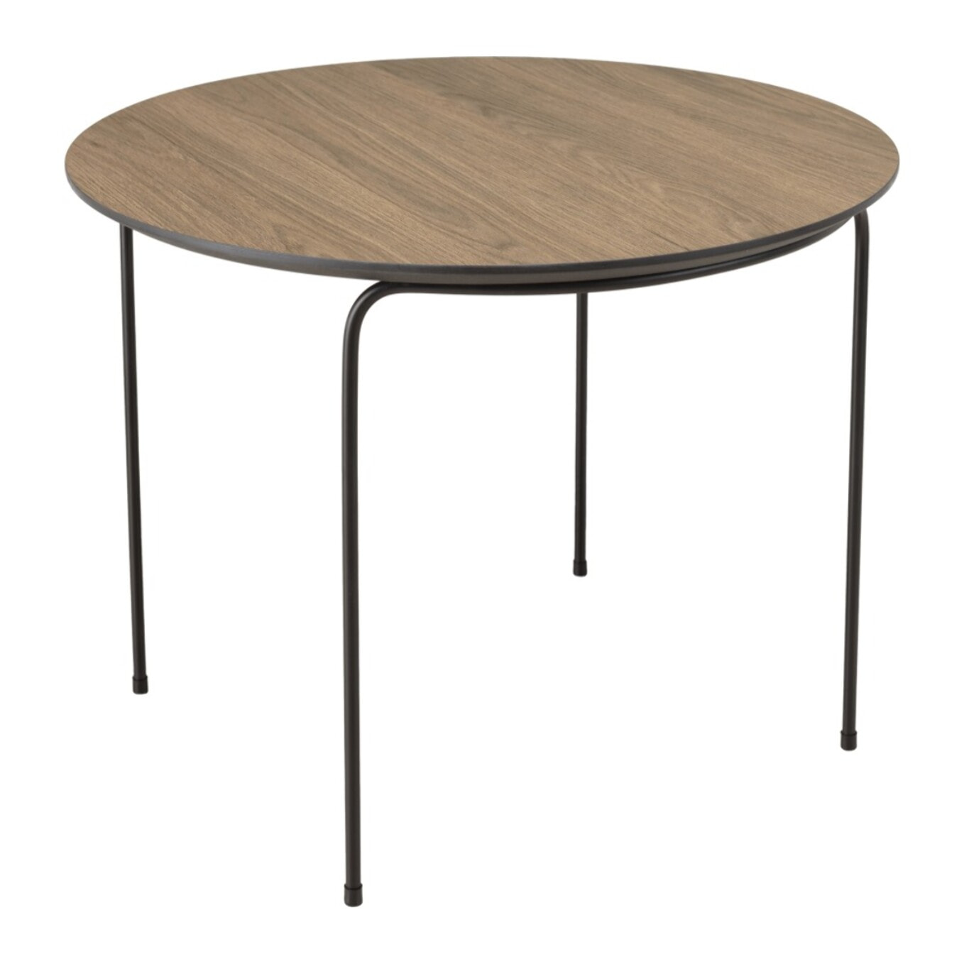 JULIA - Table basse ronde 60x60cm, couleur mocha, pieds métal noir