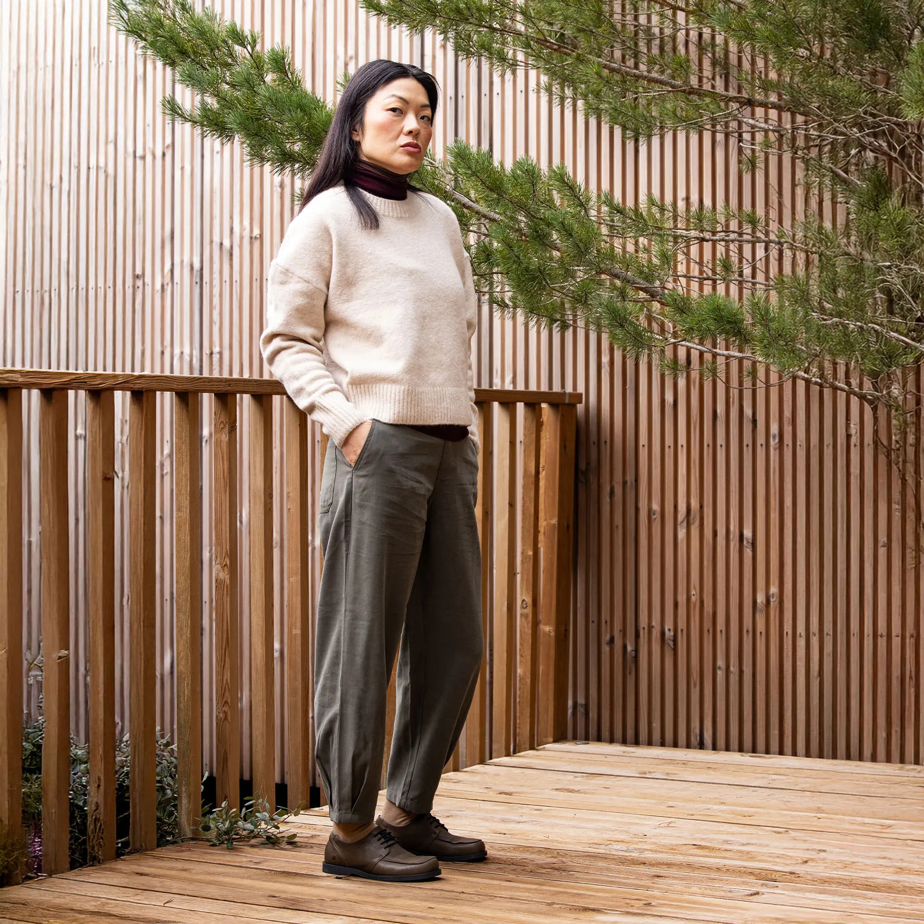 Zapatos N5876 SOFT NAPPA FOREST / ARENISCA color Forest