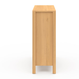 Buffet Eve 3 étagères et placard en cannage H80cm