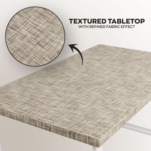 Tavolo da pranzo in legno e metallo con piedi squared bianchi 220x100 cm Grigio Testurizzato