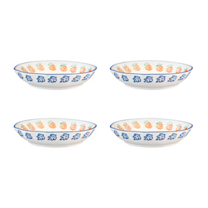Assiette creuse NAPOLI Ø21,5cm - 4 pièces - Agrume