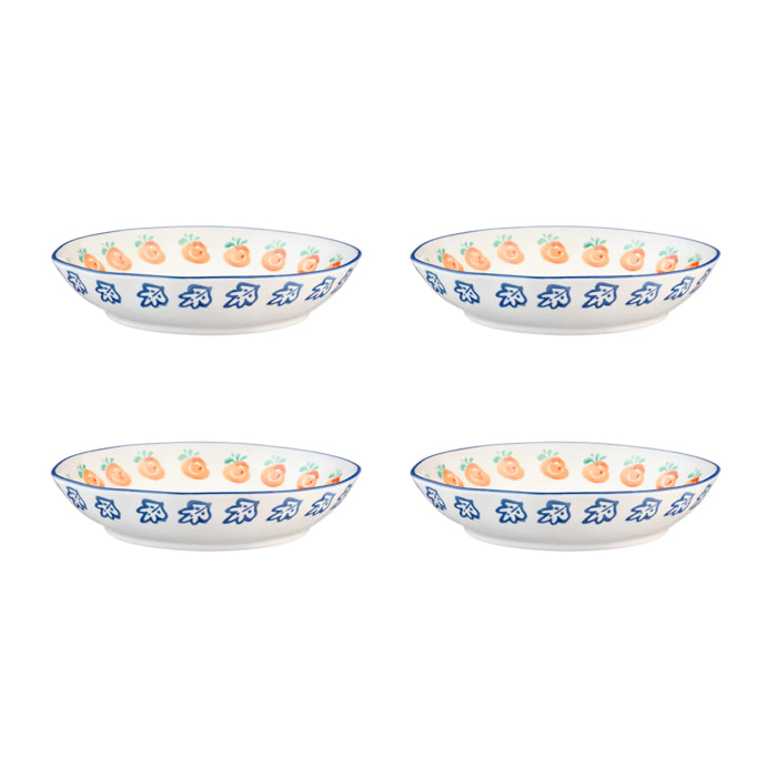 Assiette creuse NAPOLI Ø21,5cm - 4 pièces - Agrume