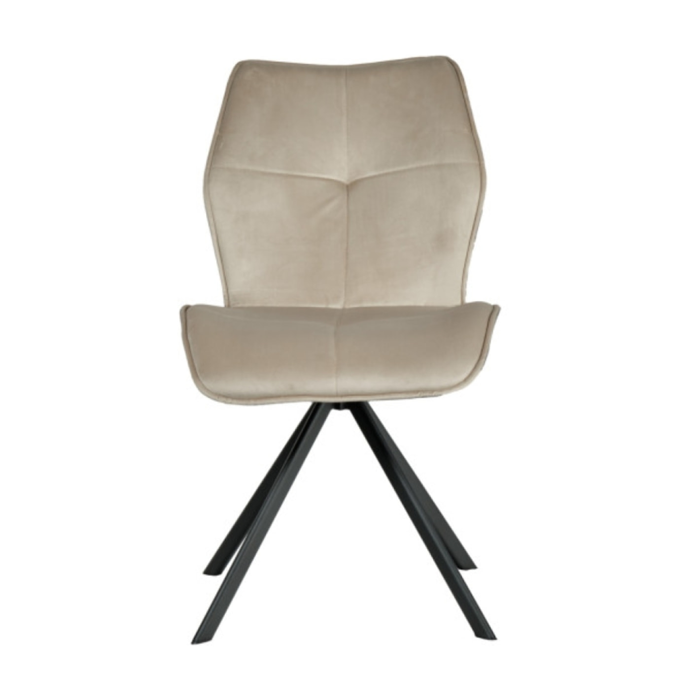 Chaise rotative 360° bicolore en velours et tissu & pieds en métal - 3 coloris - FLORENCE