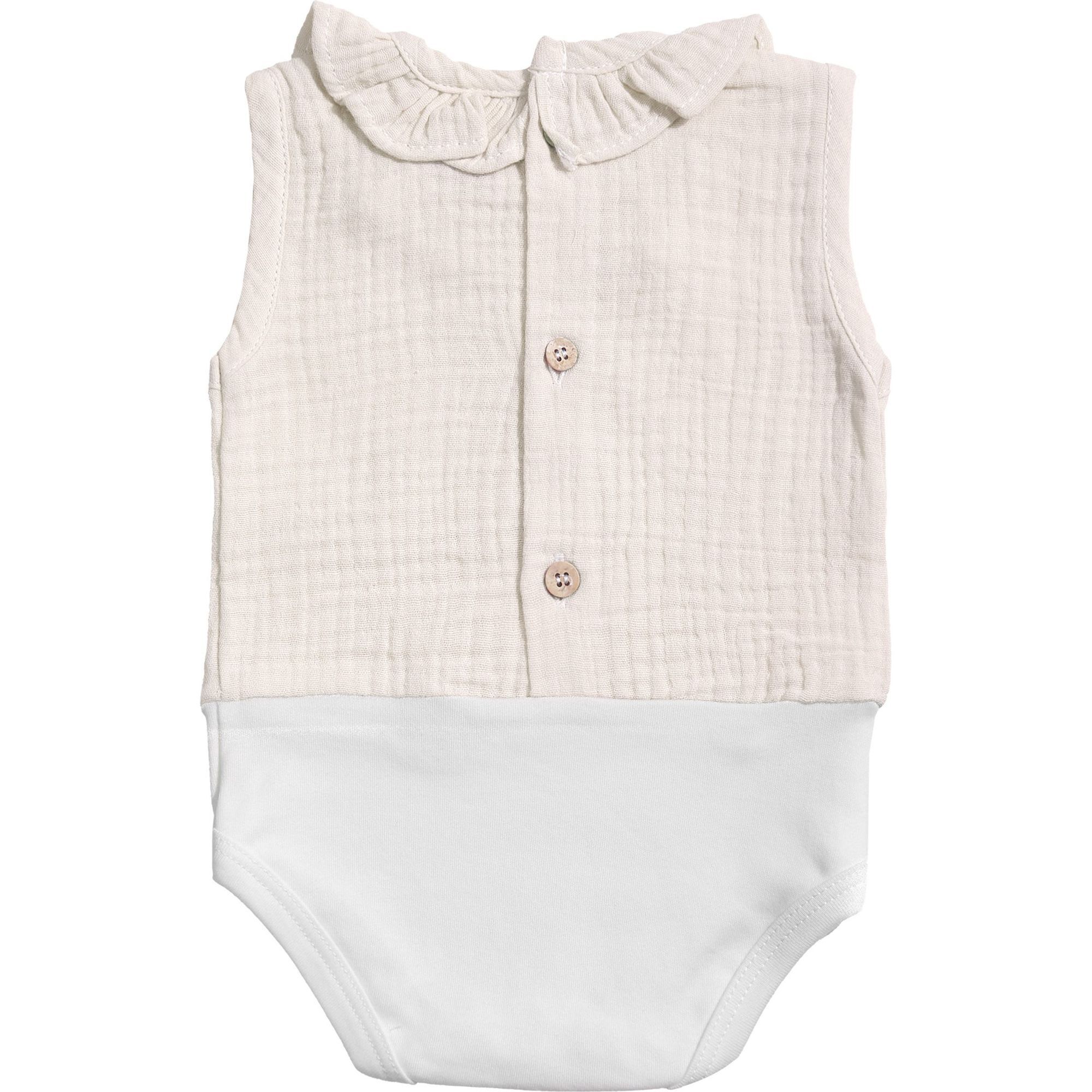 Body bebé sin mangas cuello bambula