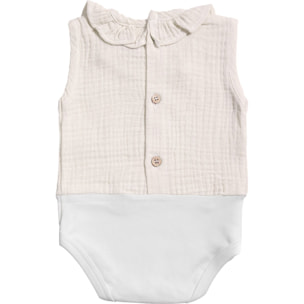 Body bebé sin mangas cuello bambula