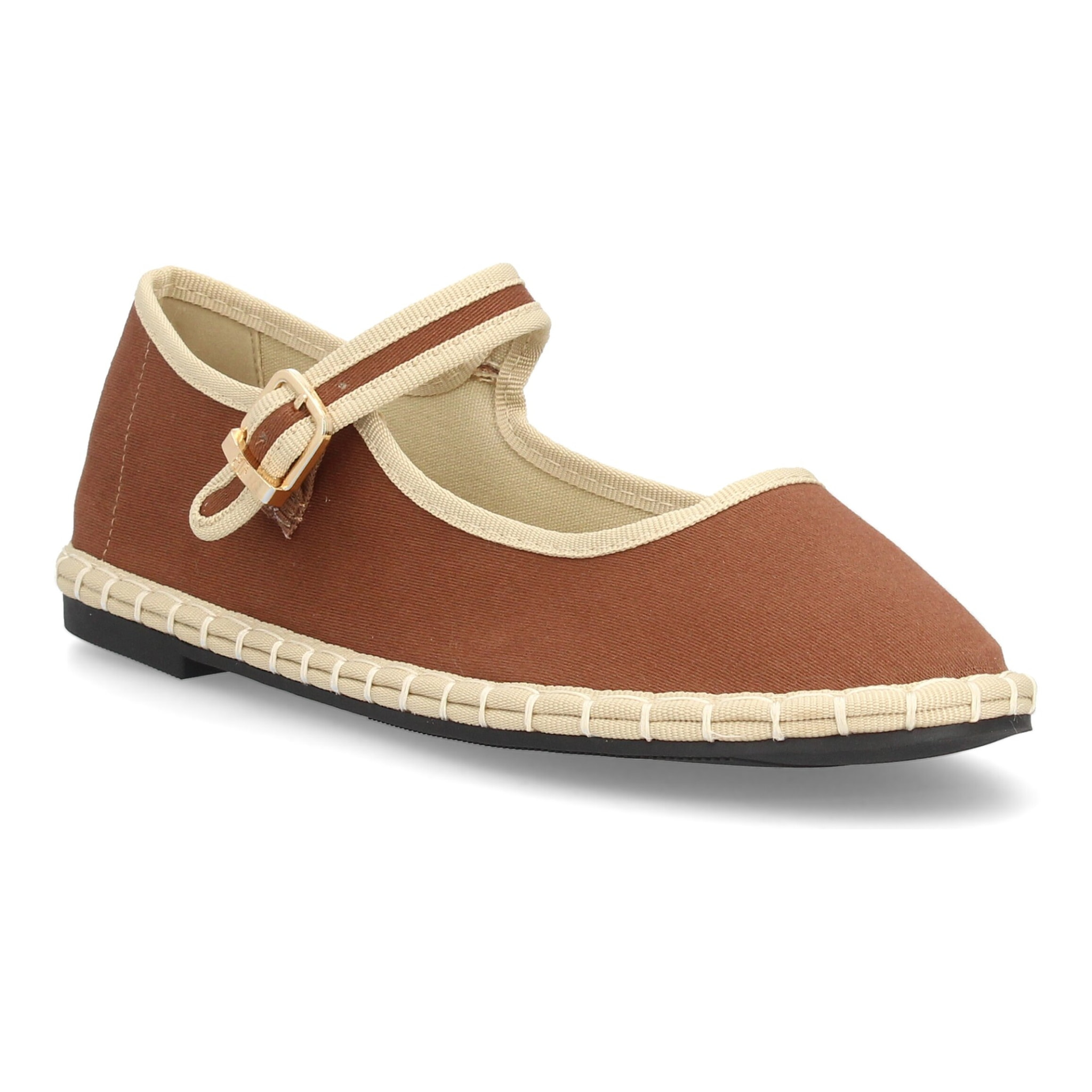 Merceditas de lona con ribete a contraste