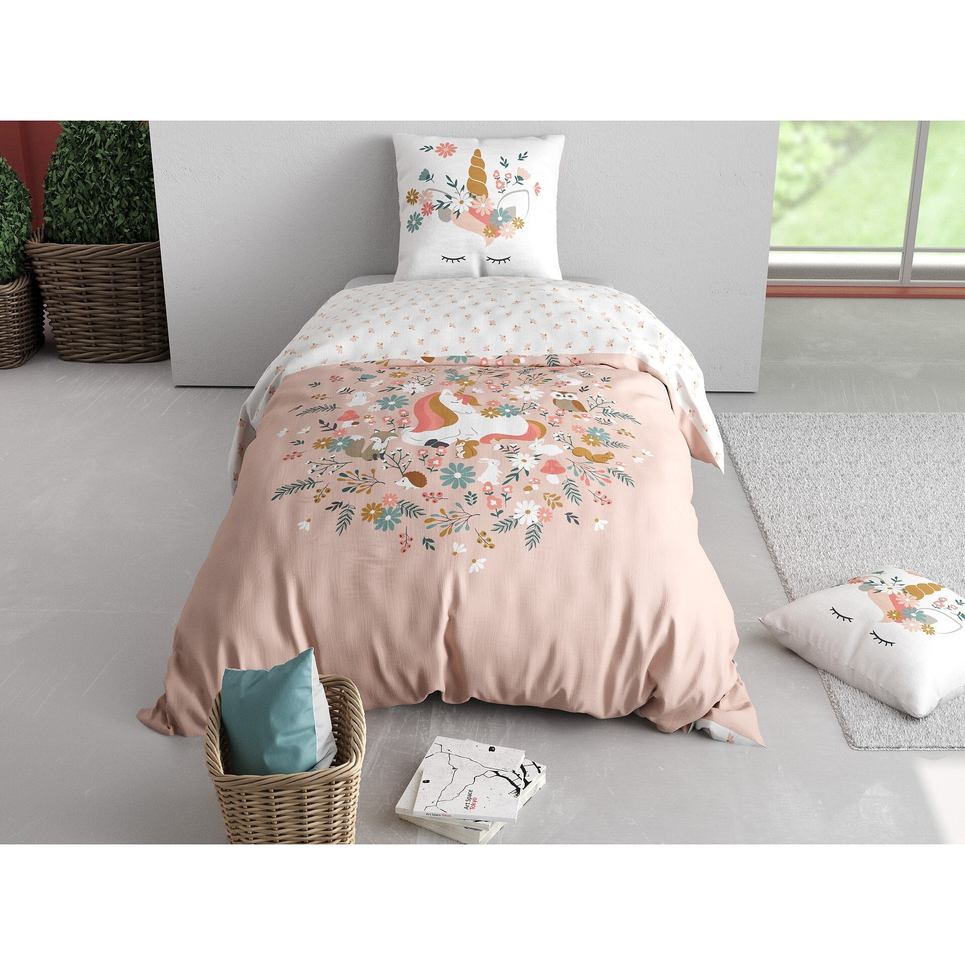 Parure housse de couette 2PCS en coton 57 fils - STELLA