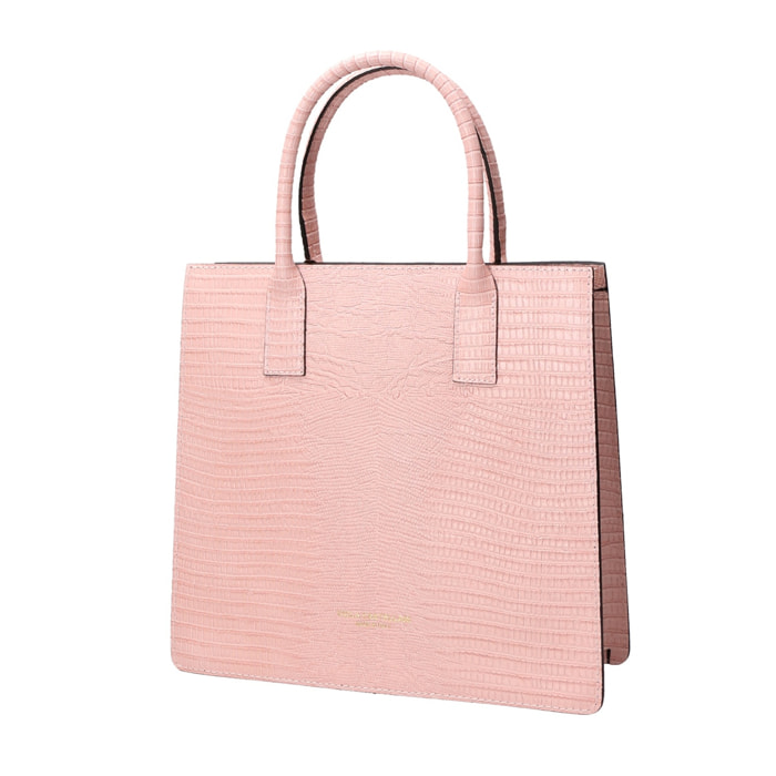 Borsa a mano da donna - Modello Giulia - Vera pelle effetto cocco - 30.0 x 28.0 x 10.0 cm