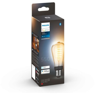 Ampoule LED connectée PHILIPS HUE E27 White Ambiance Filament