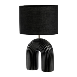 Lampada Da Tavolo Comodino Ricaricabile Accensione On/Off Modello Mykonos Nero