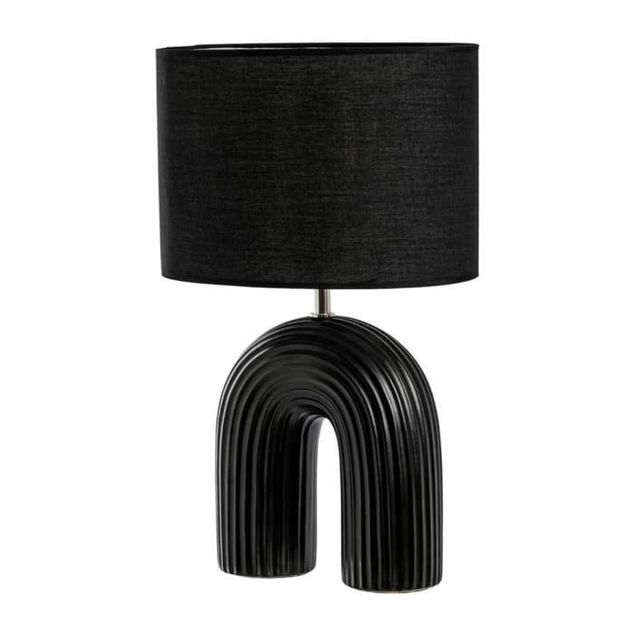 Lampada Da Tavolo Comodino Ricaricabile Accensione On/Off Modello Mykonos Nero