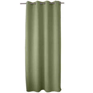 Rideau occultant fil noir avec 8 œillets - Vert Olive