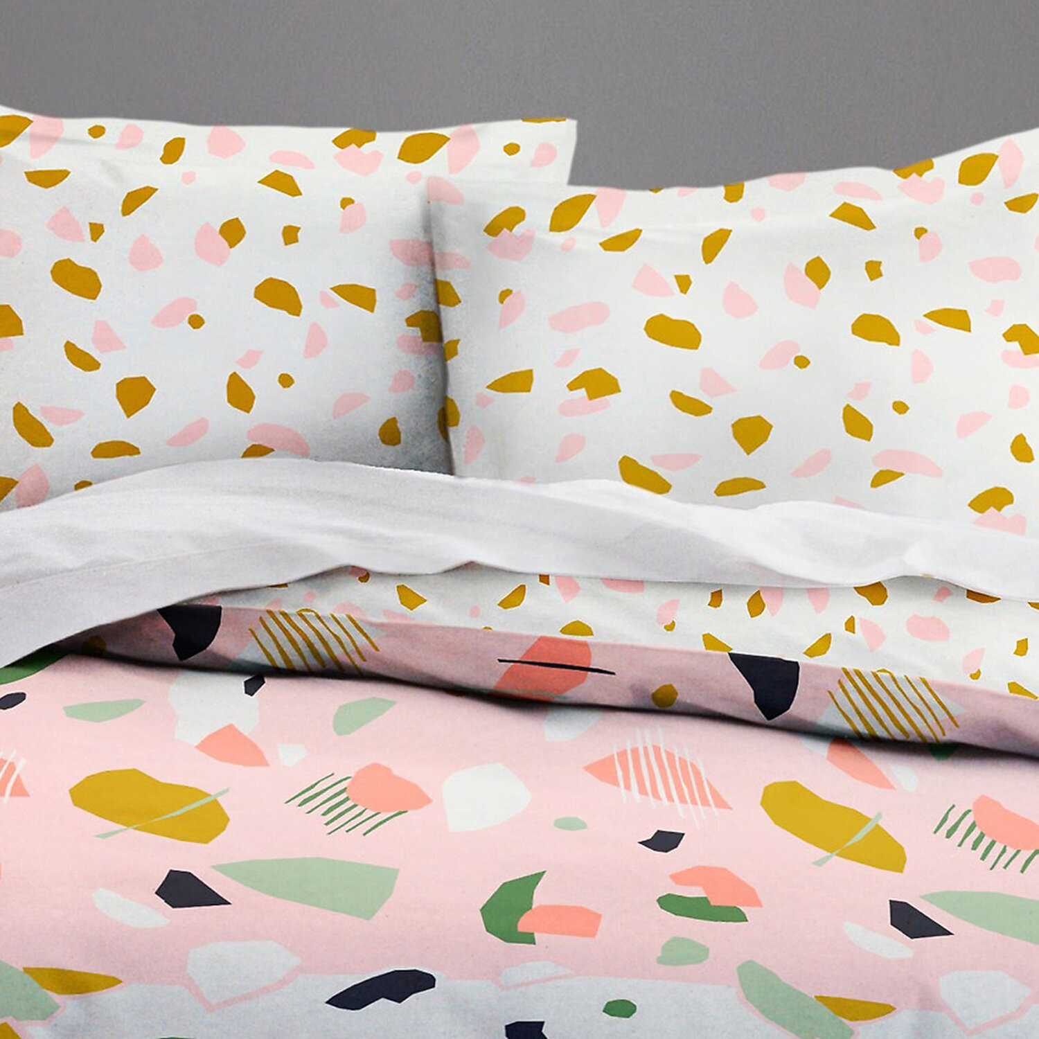 Parure housse de couette 3pcs 100% coton 57fils marbree