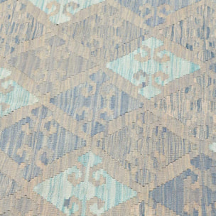 Tapis kilim au motif géométrique, tissage plat naturel, OJAG