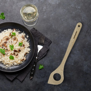 Ensemble de pince, spatule et cuillères en bois FSC Fackelmann Nature