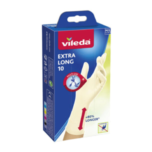 Vileda - Pack de 3 - Gants jetables - Extra Long - Manchette plus longue