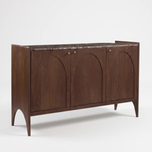Buffet en bois de manguier et plateau en marbre - Sandro