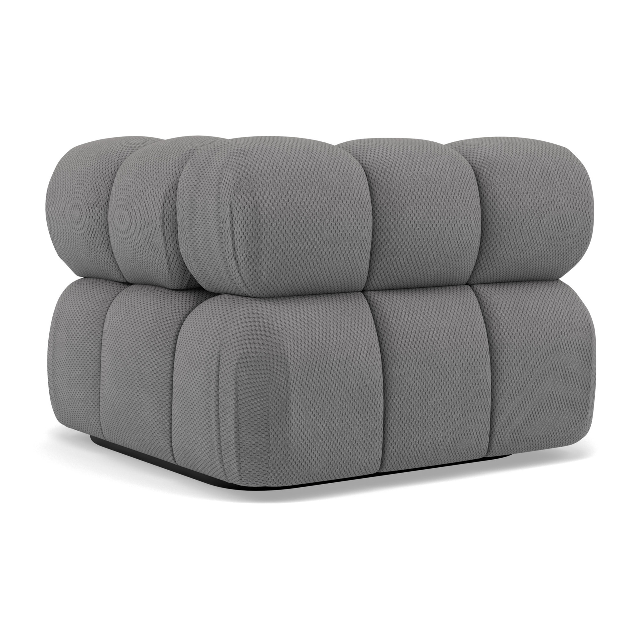 Ruby - module d'assise d'angle droit en velours texturé - Gris