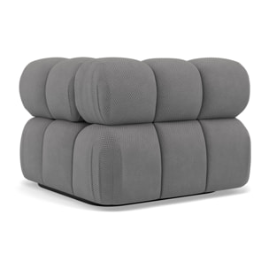 Ruby - module d'assise d'angle droit en velours texturé - Gris
