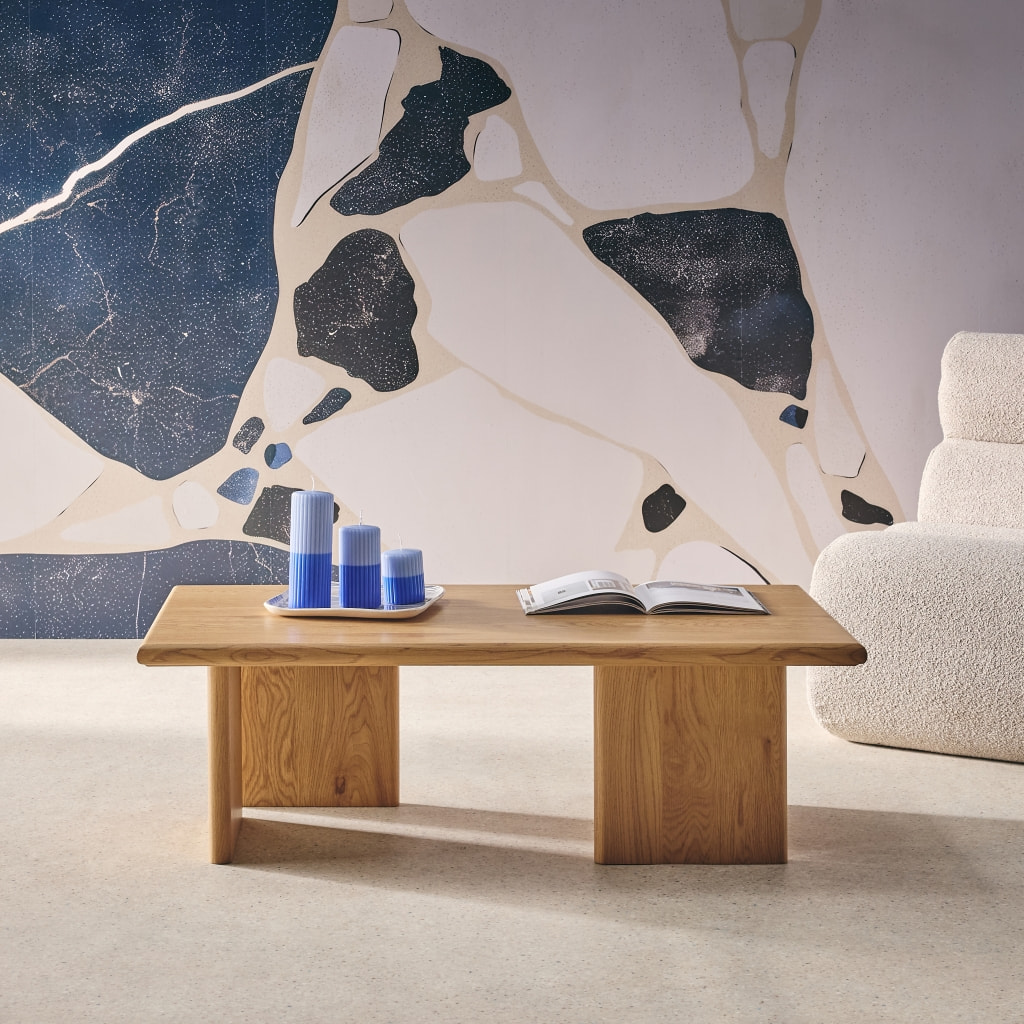 Table basse rectangulaire MDF effet chêne