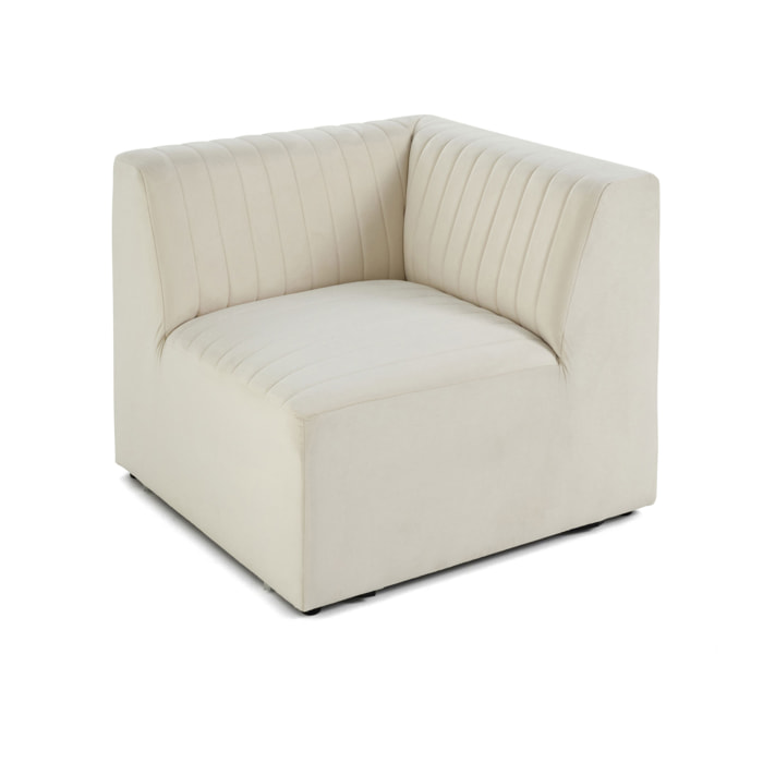 Nova - module d'assise d'angle réversible - en velours - Beige