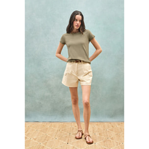 Camiseta verde Hesperia con monograma bordado