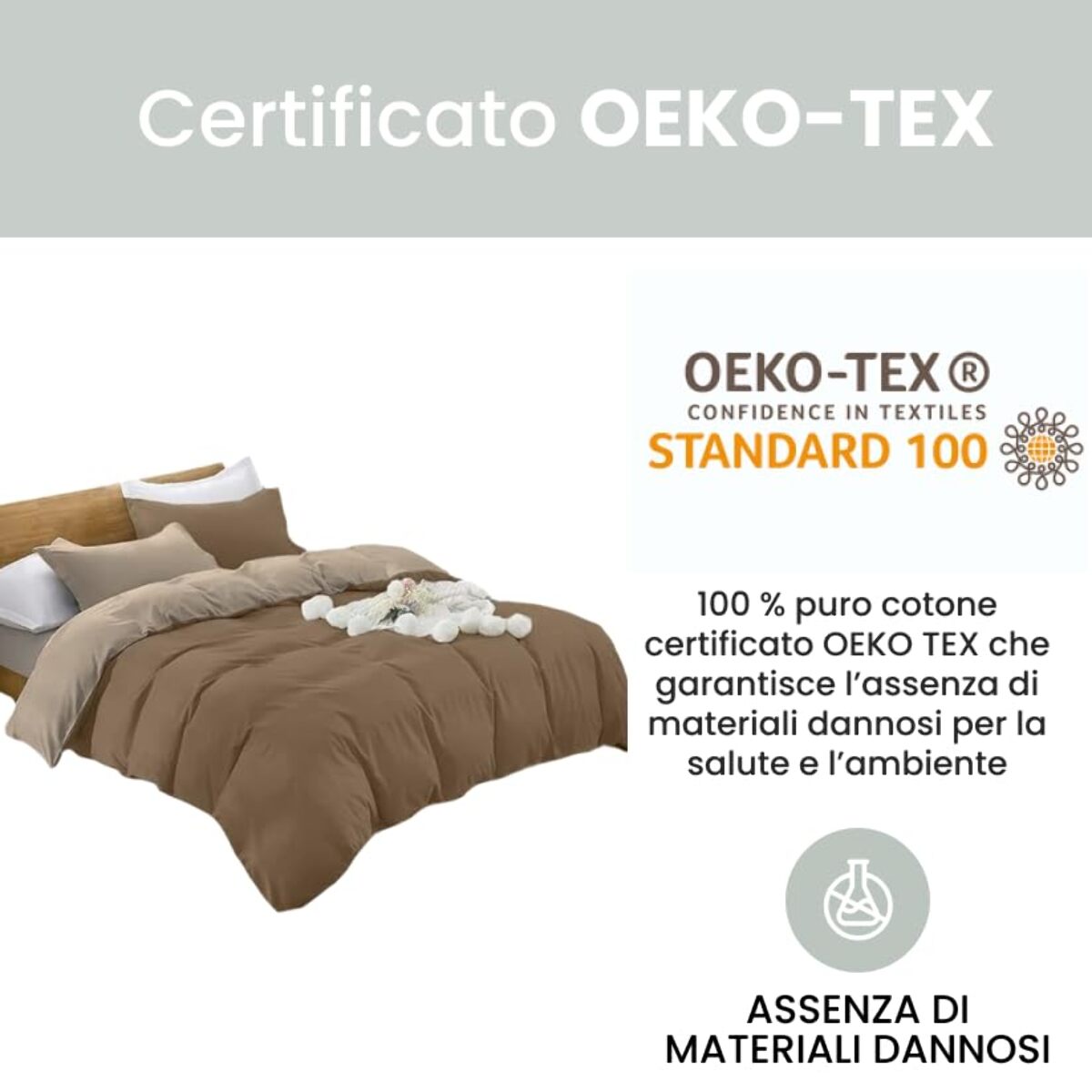 Parure Copripiumino Bicolore Singolo, Set Sacco Copripiumino in Cotone con Federe