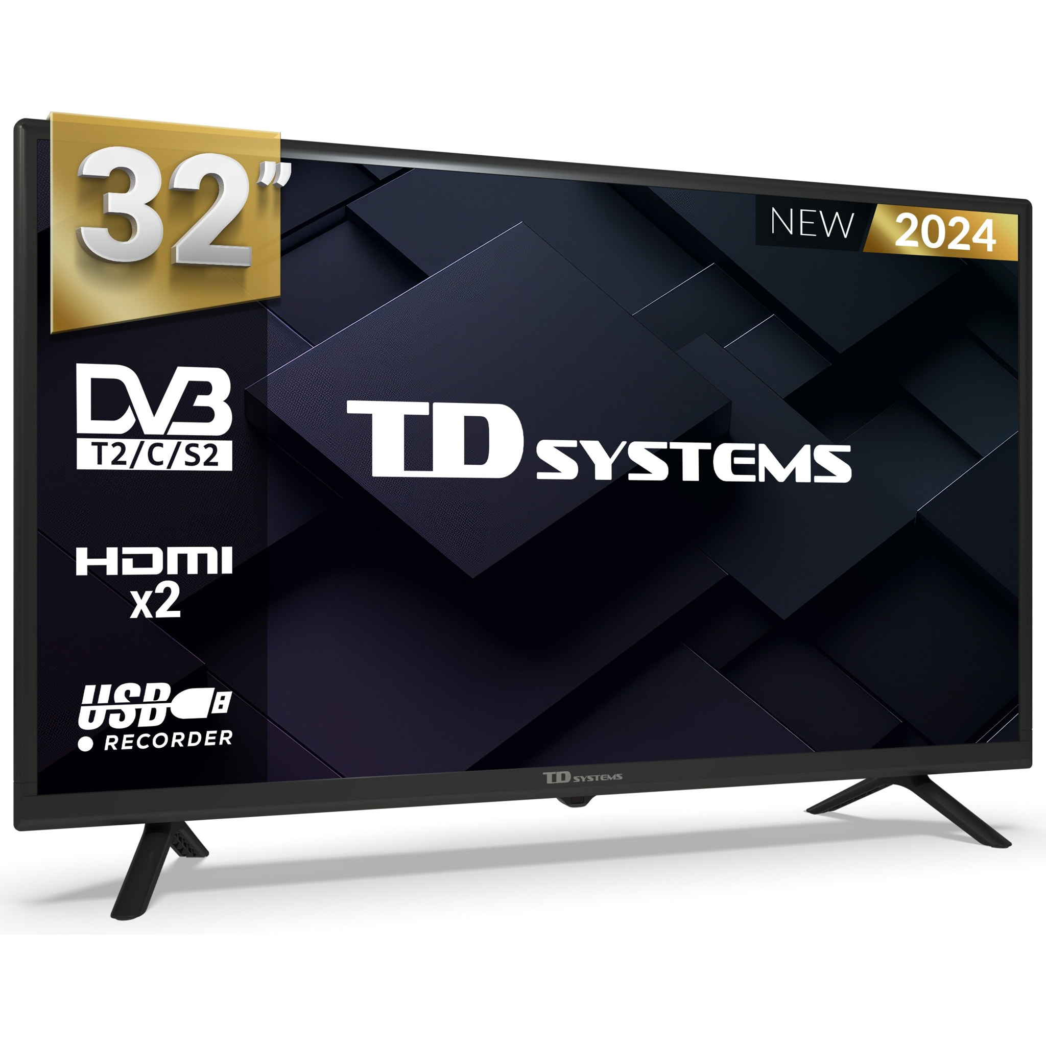 Televisor 32 Pulgadas HD, USB Grabador reproductor, Sintonizador digital DVB-T2/C/S2 - TD Systems PRIME32C19H