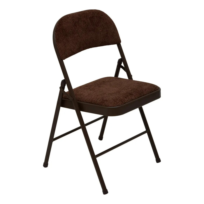 Chaise pliante avec assise renforcée velours Flexy+ marron