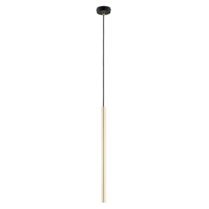 Lampada a sospensione Selter in acciaio oro e nero