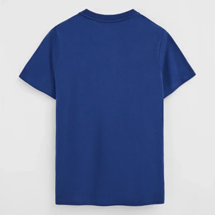 Camiseta azul royal de manga corta y bordado Rigby Go