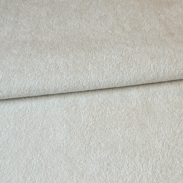 Tissu double face thermique et occultant aspect velours - Ecru