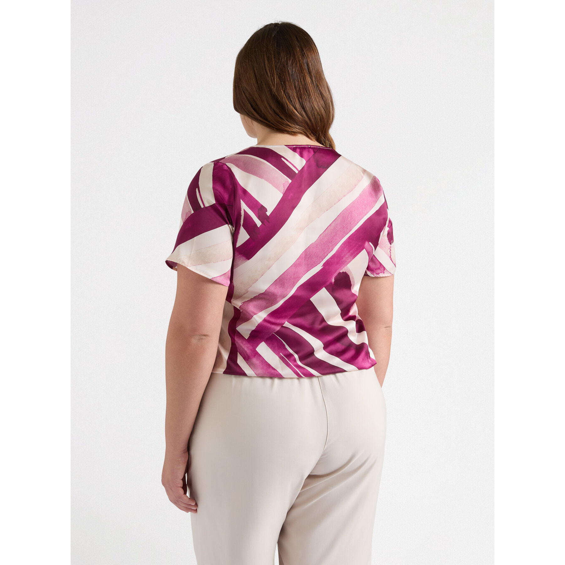 Fiorella Rubino - Blusa estampada con volantes - Burgundy