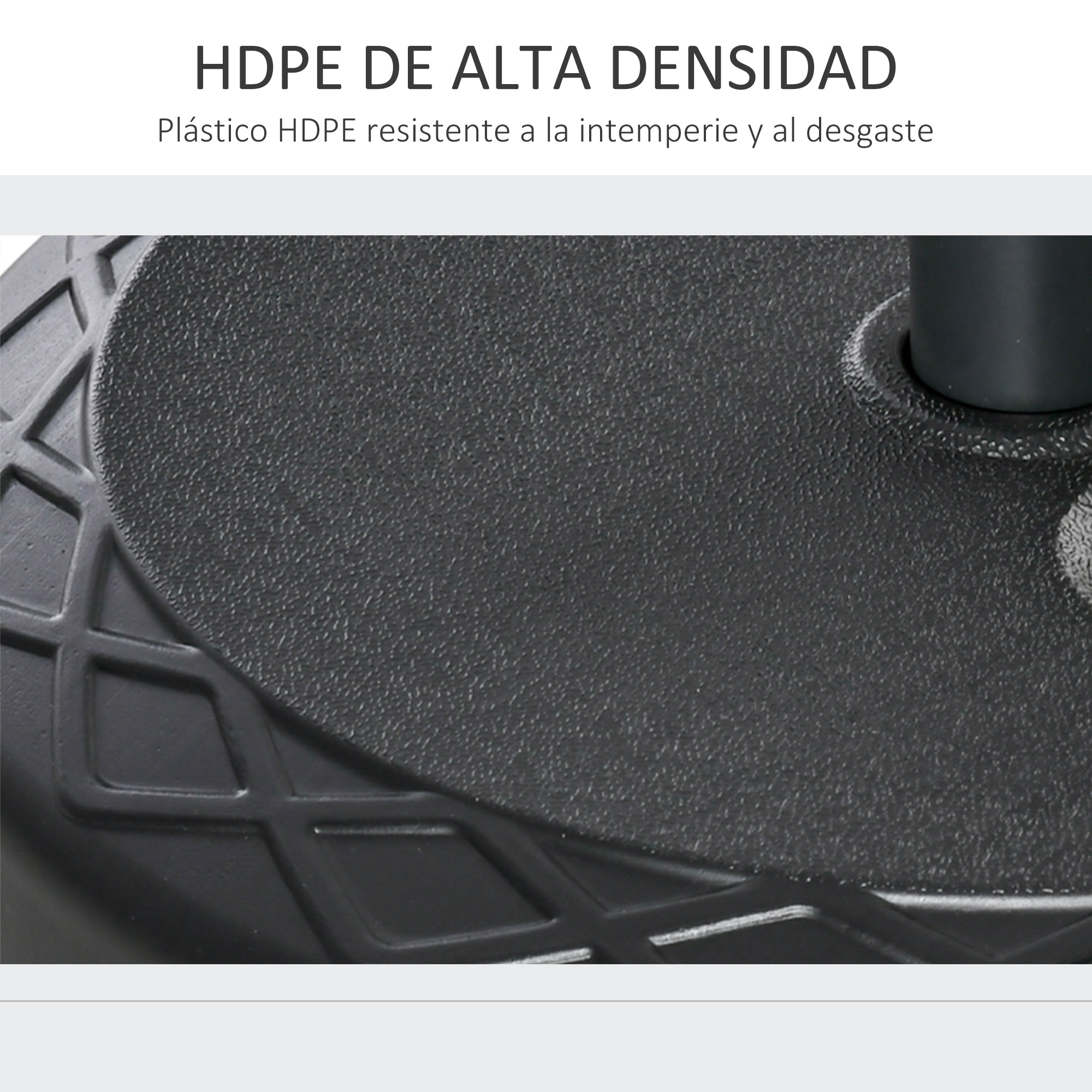 Base de Sombrilla Redondo Rellenable de Agua 30 kg para Jardín Terraza Ø55x38 cm