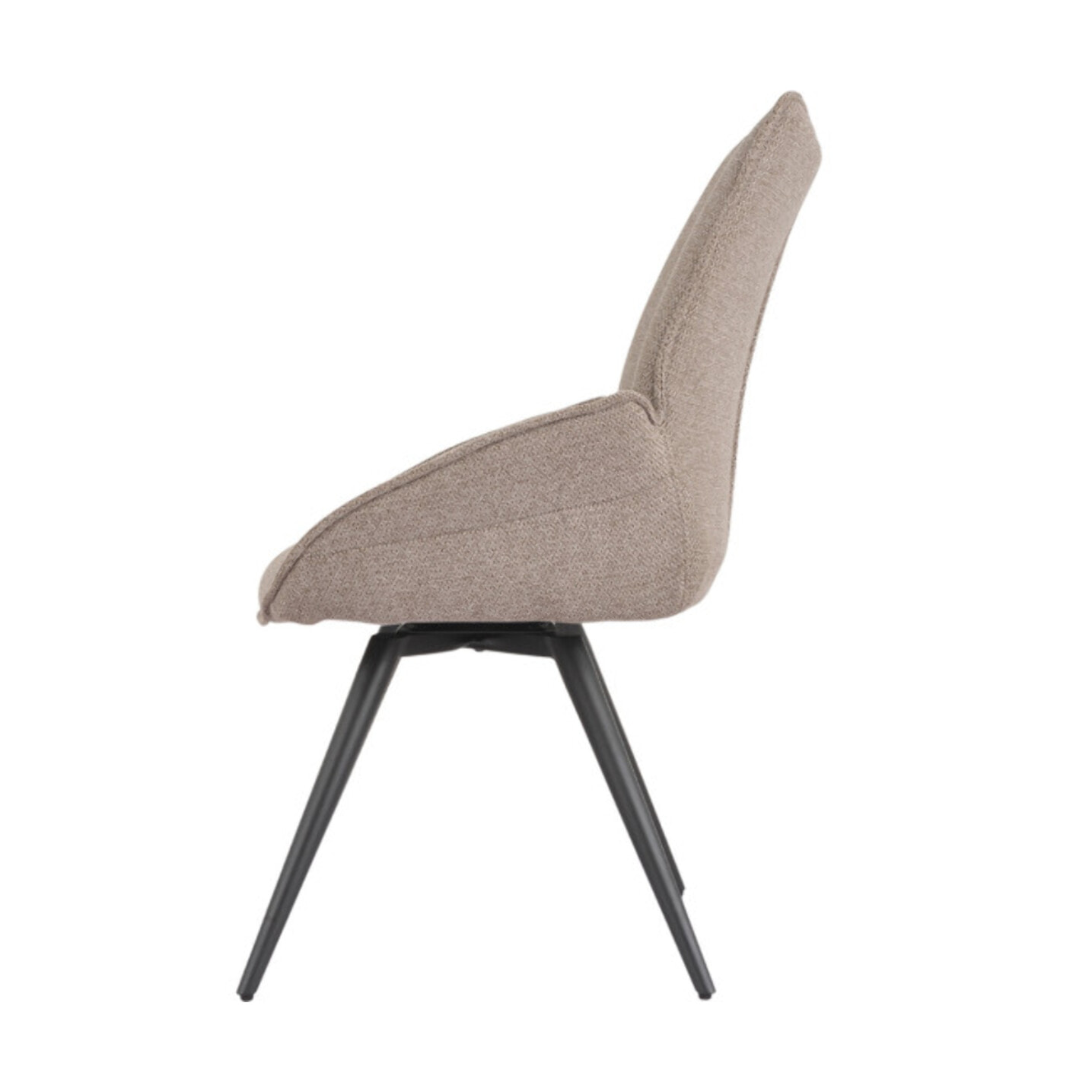 Chaise rotative 180° en tissu avec pieds évasés en métal noir - COLINE