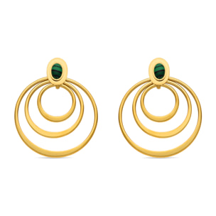 Pendientes con Malaquita acabado oro 18k