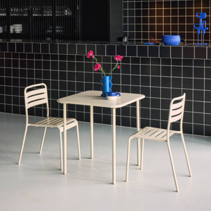 Table de jardin métal + 2 assises AMÉLIA